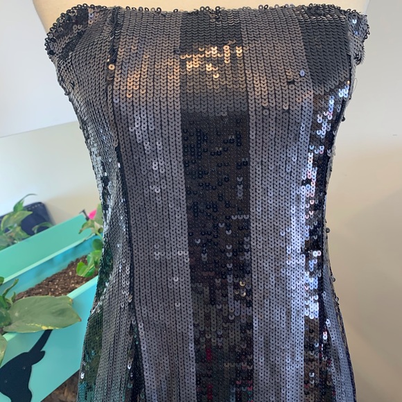 ABS Allen Schwartz Sequins Strapless dress - Picture 6 of 8